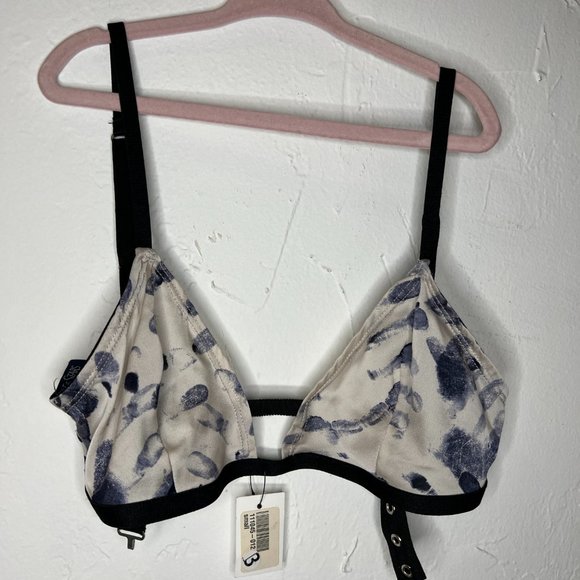 NWT The Lake & Stars Printed Stretch Silk Bralette, Size Small - Picture 4 of 11